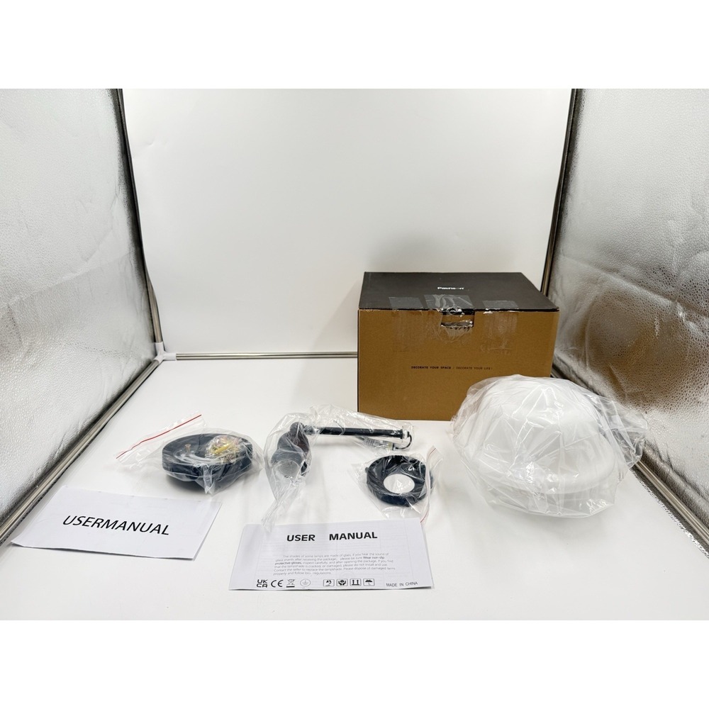 Pathson Vintage Wall Scone Lamp With Milk White‎ Glass Shade Hardwired Bathroom